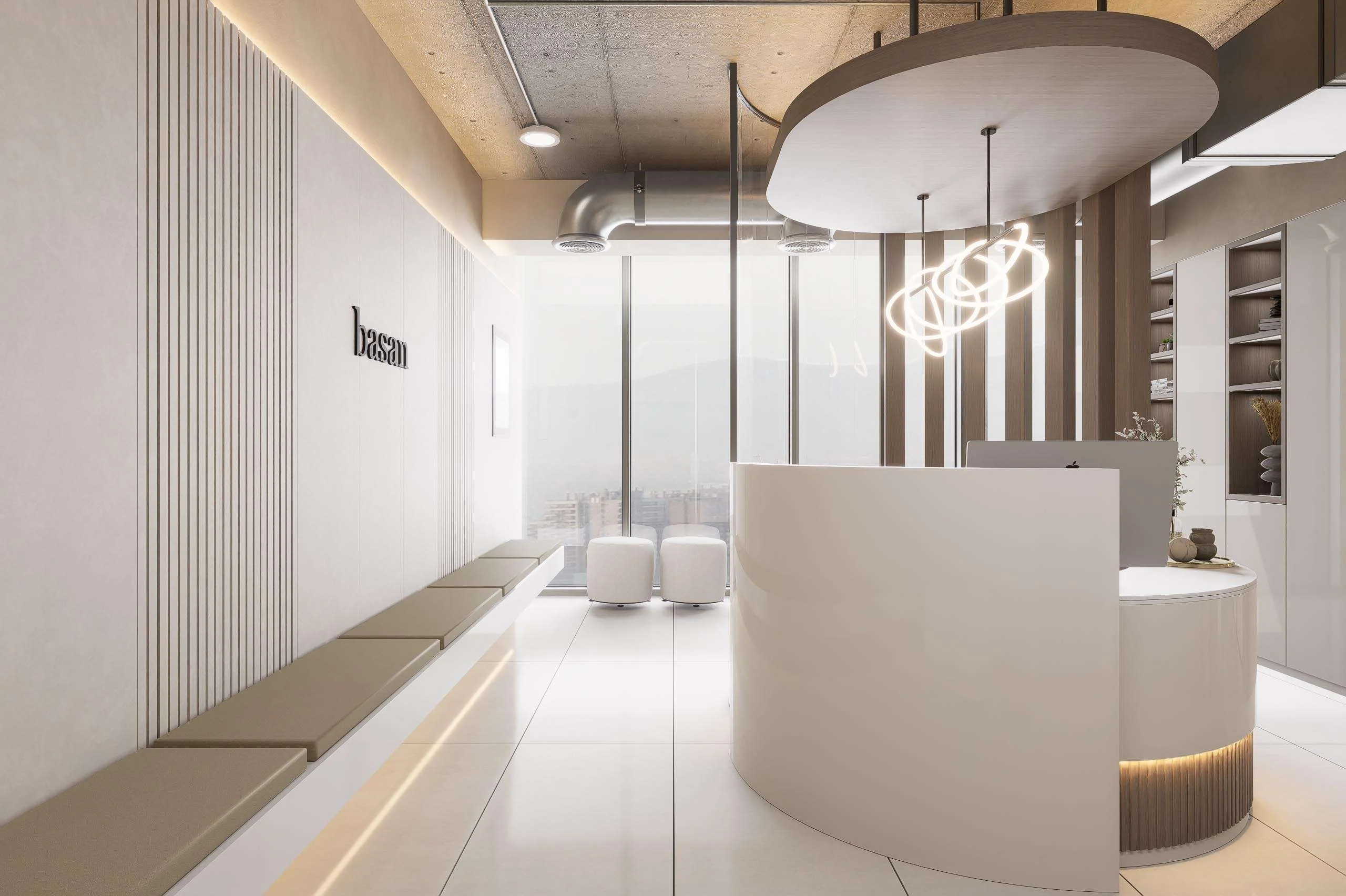 Recepción y sala de espera de la Clínica Dental/Estética en Santiago — Grupo Lecaros