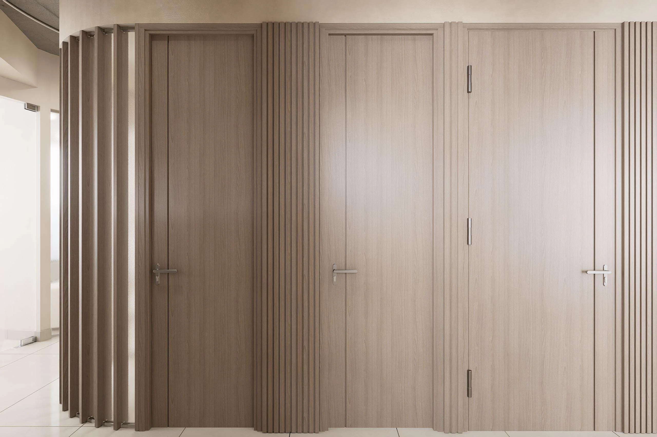 Detalle de la celosía curva de la Clínica Dental/Estética en Santiago — Grupo Lecaros