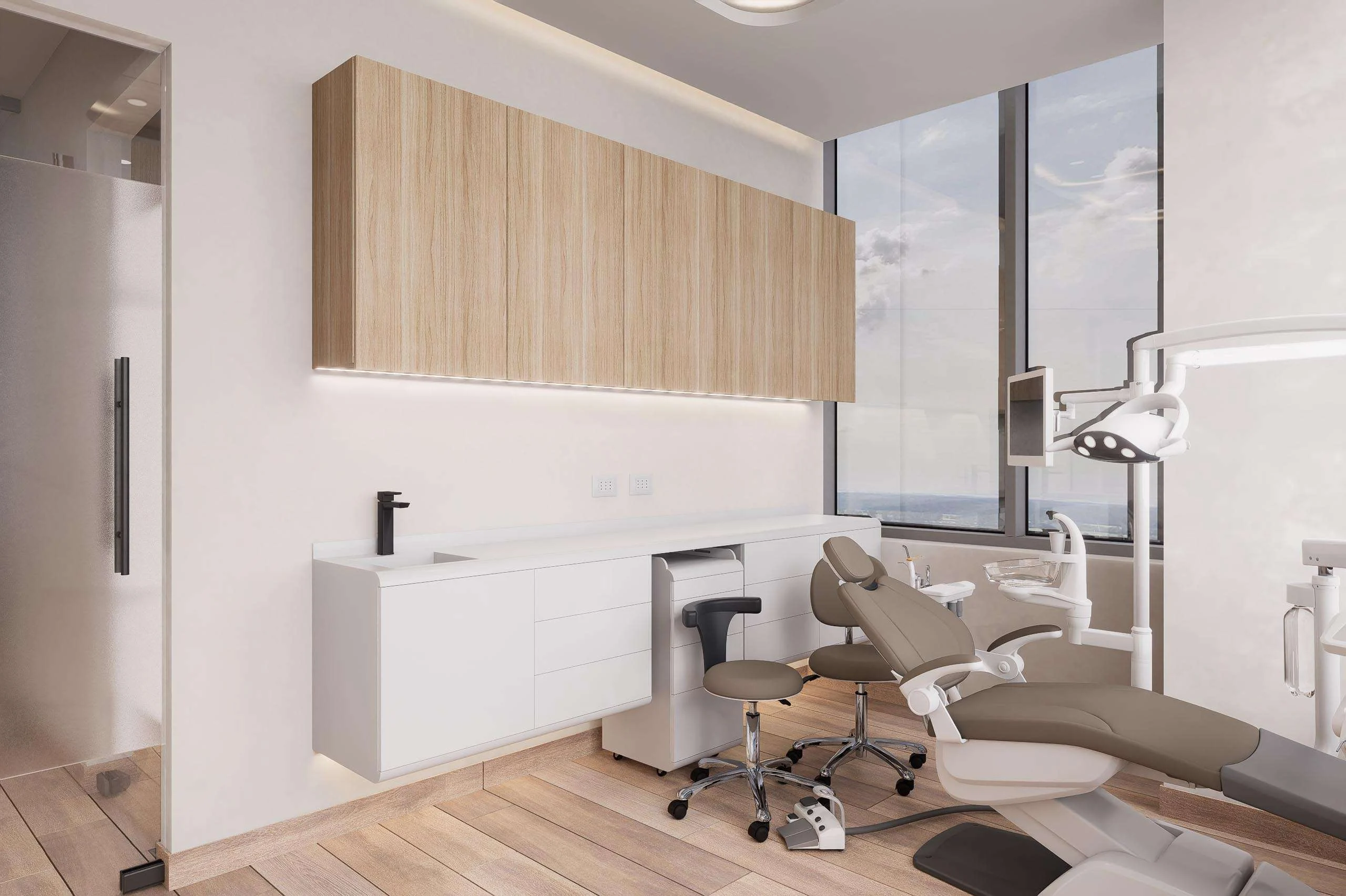 Box odontológico con luz natural de la Clínica Odontológica en Buenos Aires — Grupo Lecaros